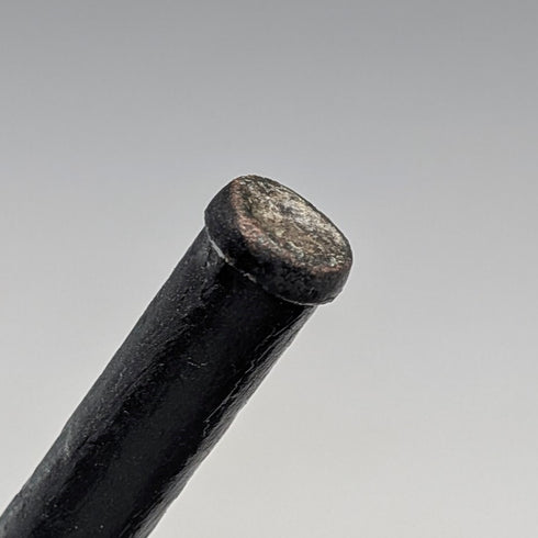 British vintage black shaft round handle walking stick 92cm